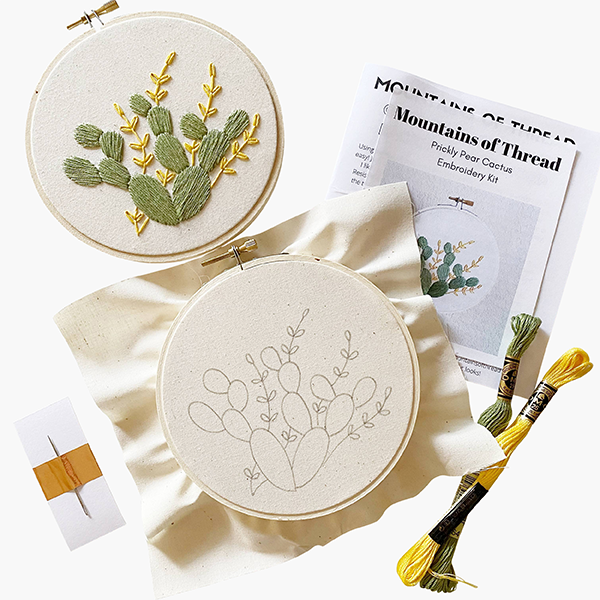 Cactus embroidery kit