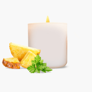 Pineapple, parsley and candle